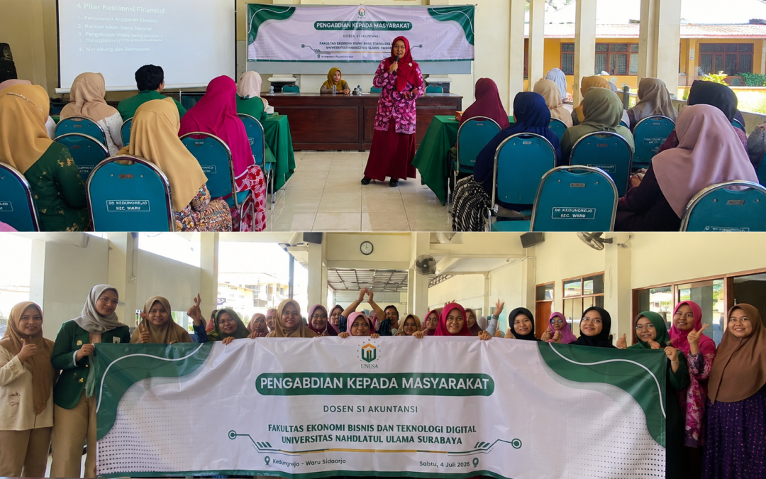 Kegiatan edukasi dan pendampingan kepada ibu-ibu PKK Desa Kedungrejo, Sidoarjo, dalam meningkatkan literasi keuangan serta mendukung pengembangan UMKM dan pertumbuhan ekonomi masyarakat.